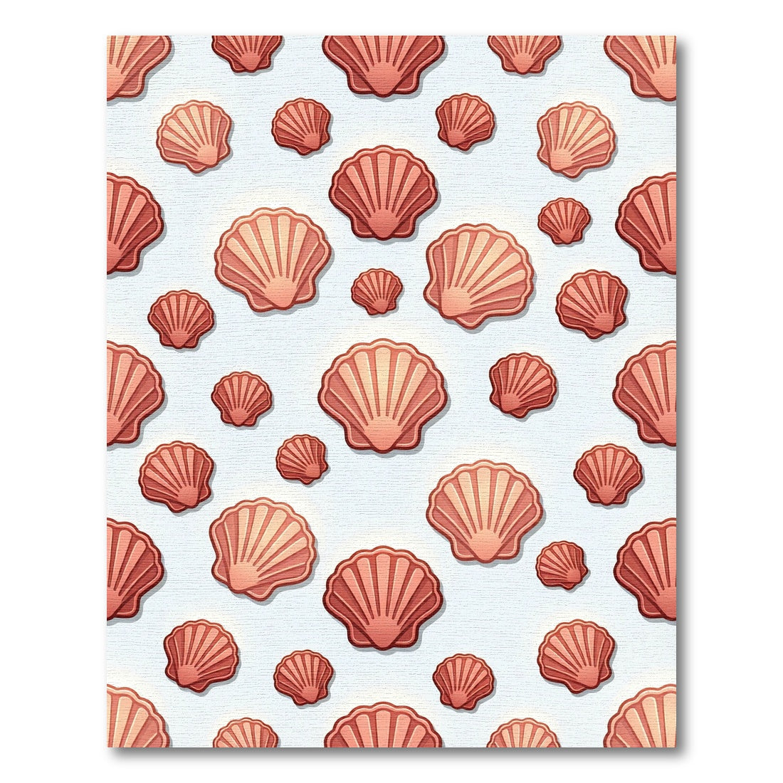 Blushing Seashell Coastal Beach Accent Rug