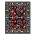Ornate Golden Fish Crimson Diamond Tapestry Rug