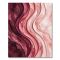 Abstract Crimson Watercolor Layered Waves Rug