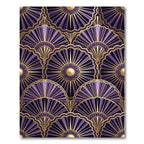 Regal Purple Gold Fan Medallions Rug
