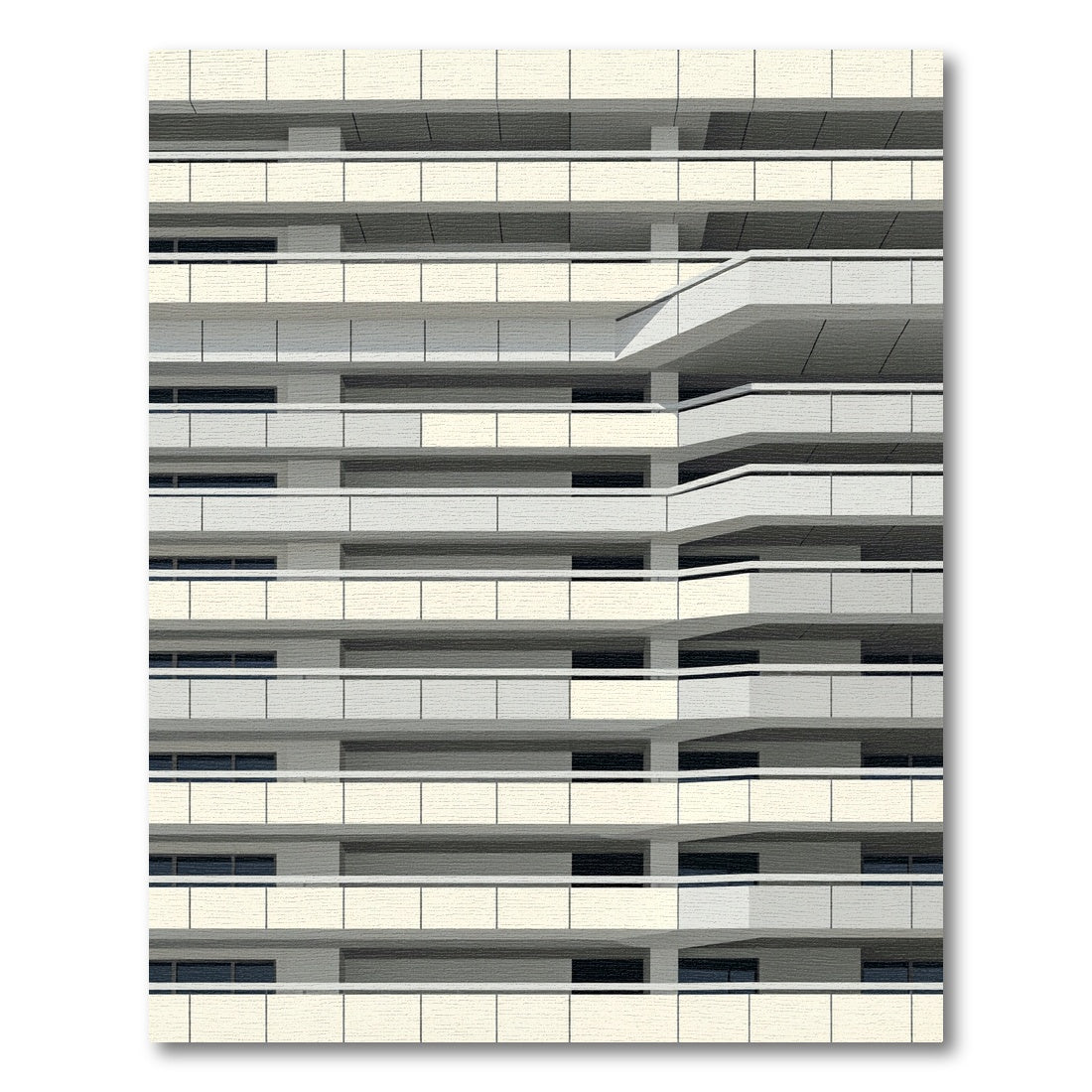 Modern Geometric White Apartment Balconies Rug