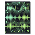 Green Musical Wave Form Rug