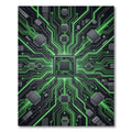 Neon Cybernetic Circuitry Glow Abstract Rug
