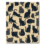 Whimsical Black Cat Graphic Illustration Rug