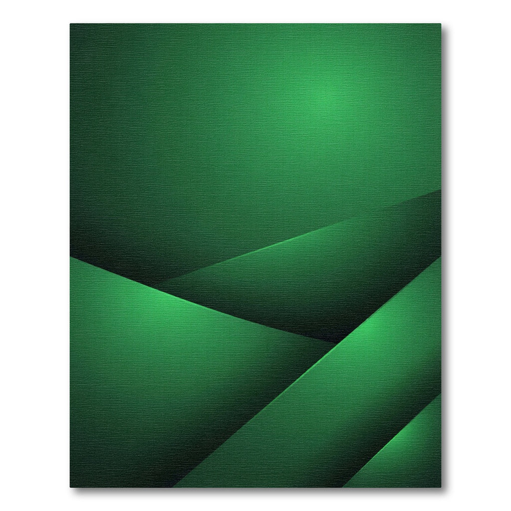 Modern Emerald Green Geometric Layers Rug