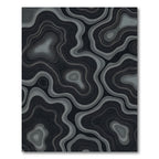 Dark Gray Contour Topographical Waves Rug