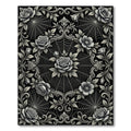 Monochromatic Floral Spiderweb Ornament Rug