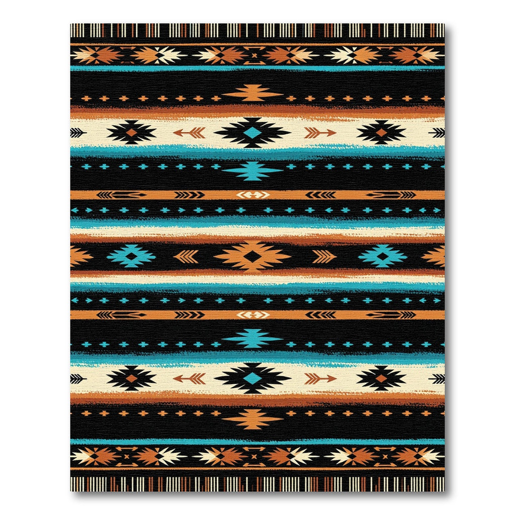 Navajo Inspired Geometric Diamond Stripe Rug