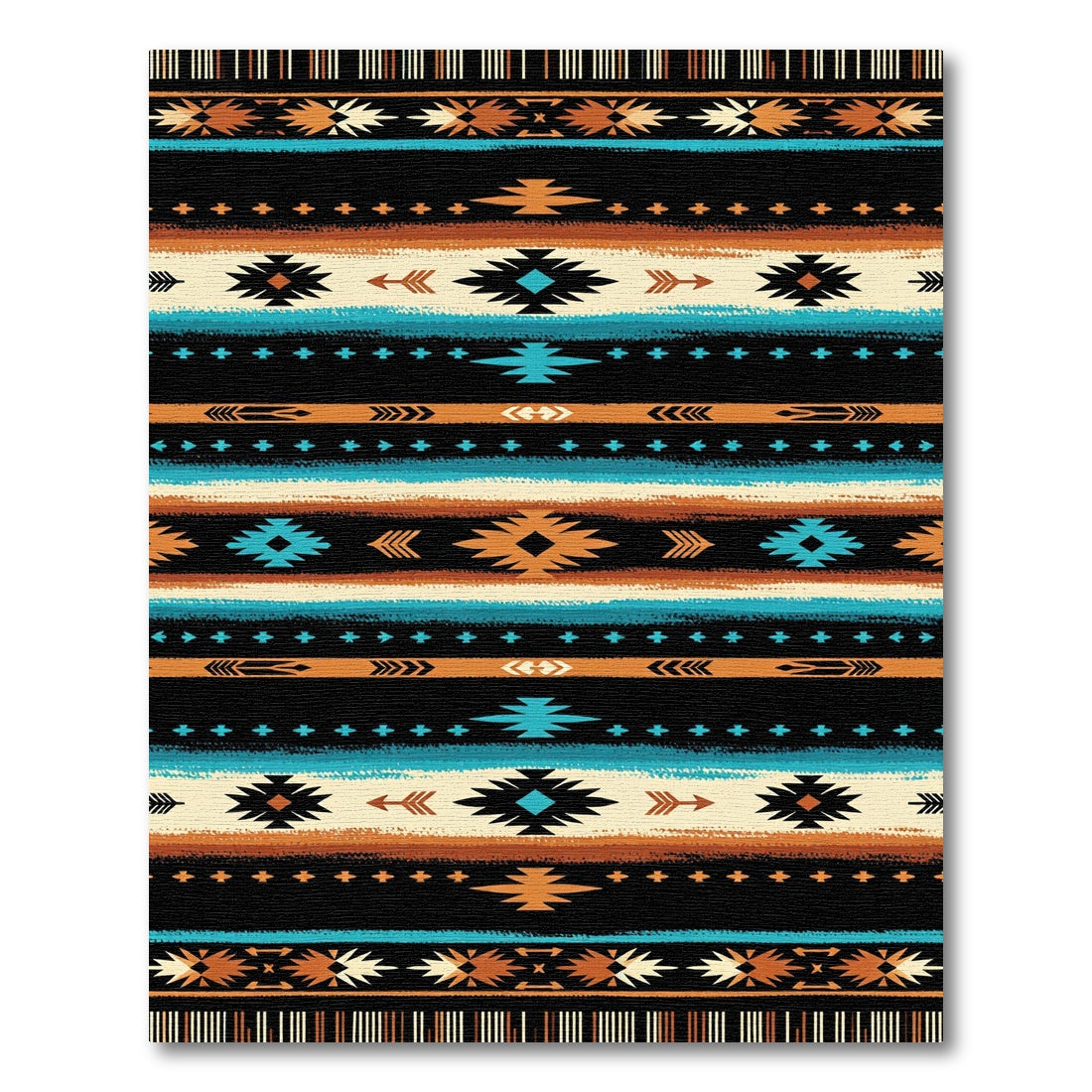 Navajo Inspired Geometric Diamond Stripe Rug