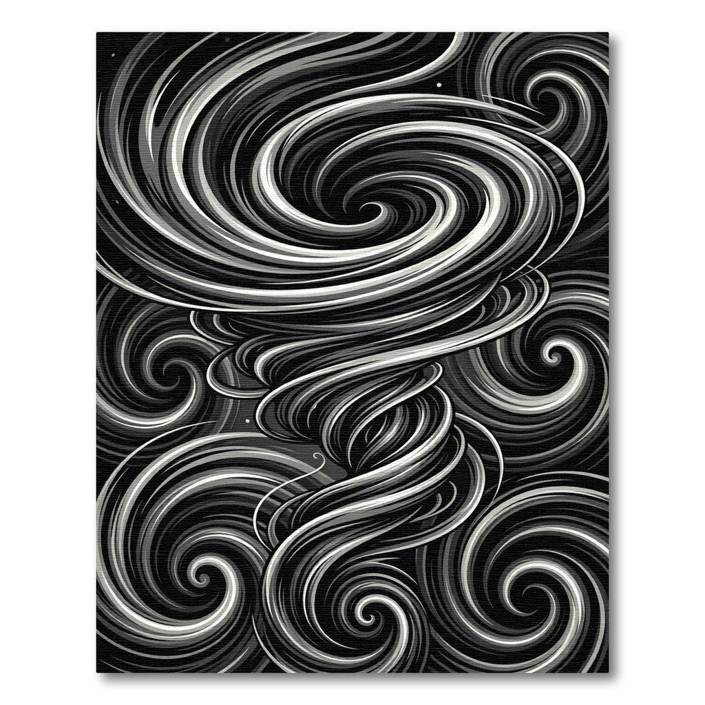 Monochromatic Swirling Vortex Graphic Rug