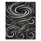 Monochromatic Swirling Vortex Graphic Rug