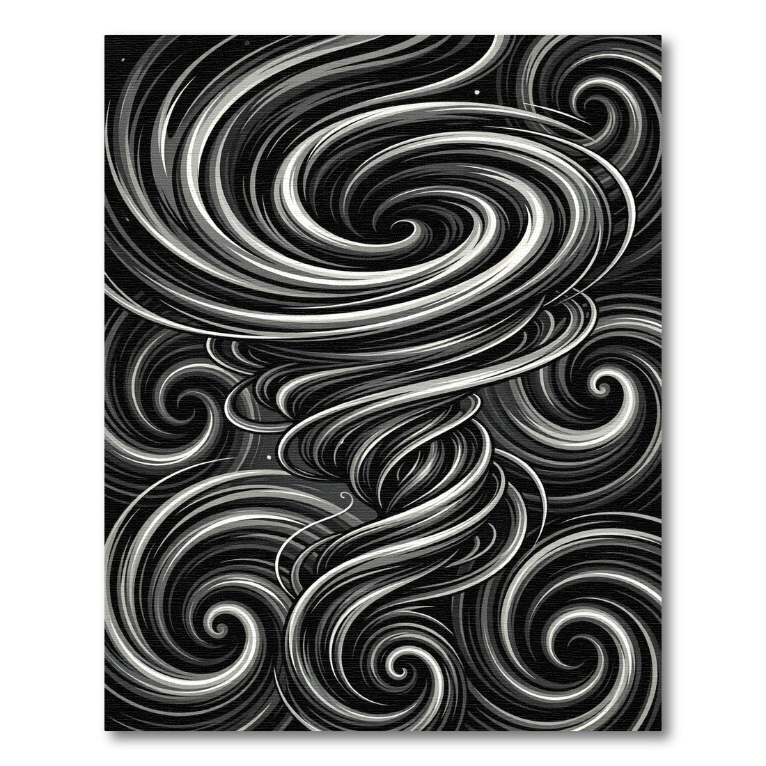 Monochromatic Swirling Vortex Graphic Rug