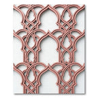 Blush Rose Arched Geometric Lattice Rug