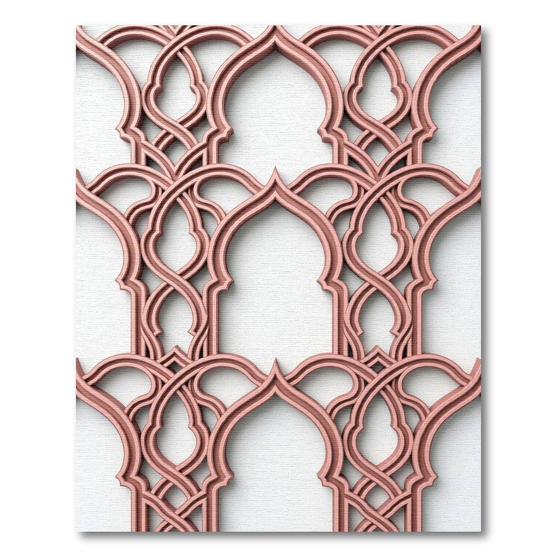 Blush Rose Arched Geometric Lattice Rug