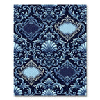 Elaborate Blue Victorian Scrollwork Rug
