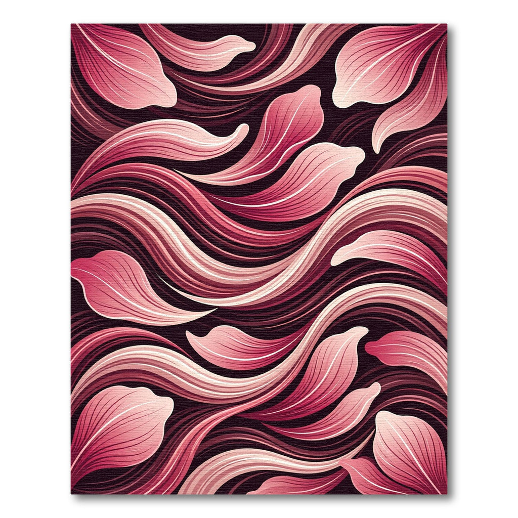Crimson Petal Swirl Abstract Rug