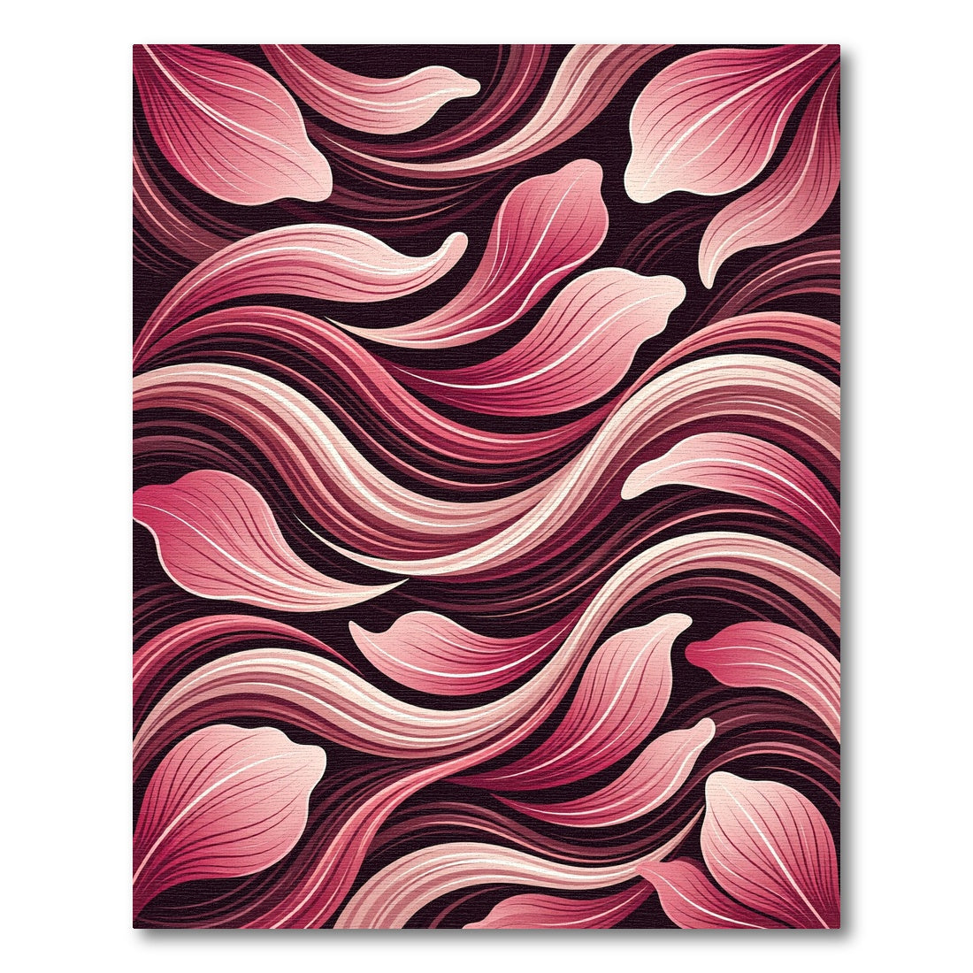 Crimson Petal Swirl Abstract Rug