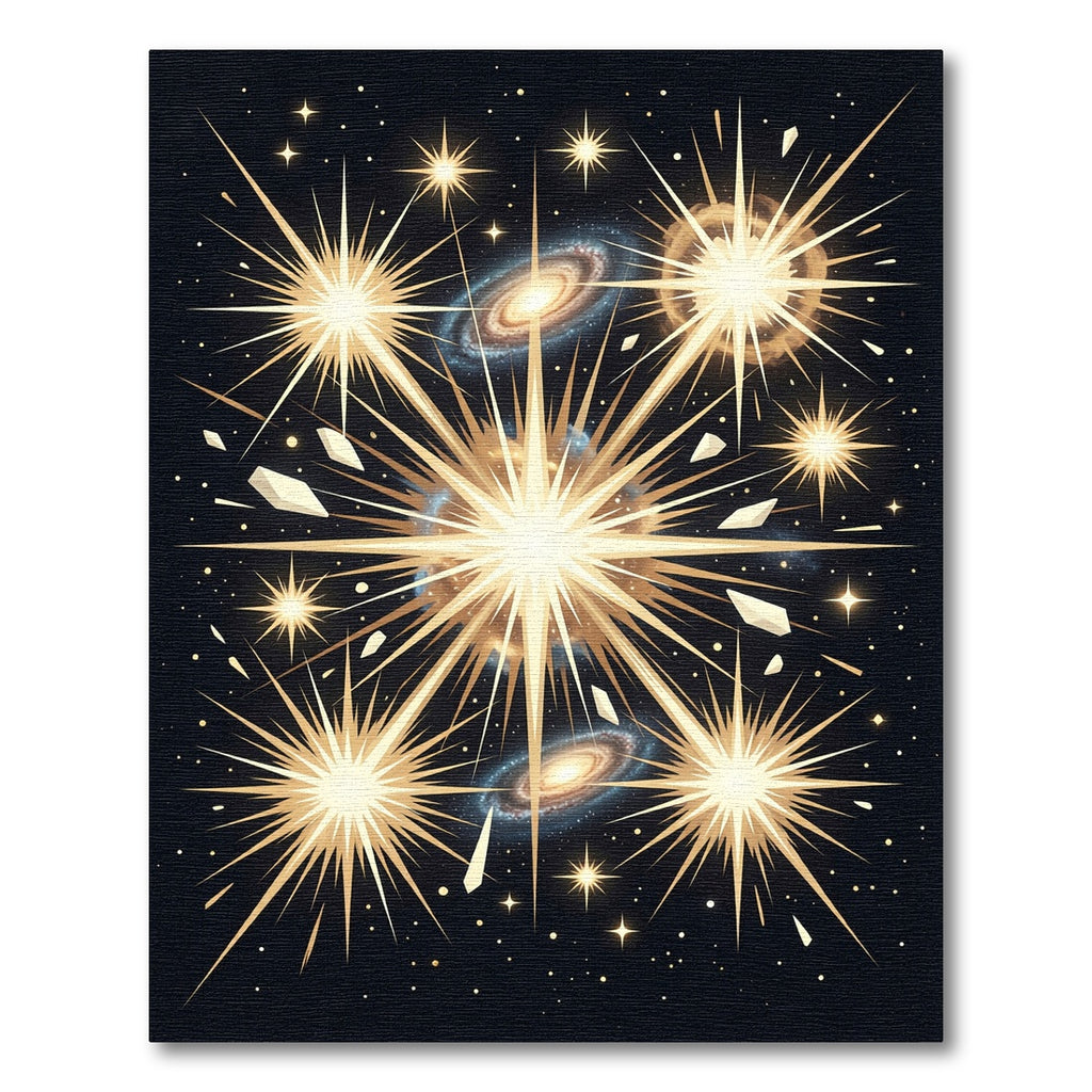 Golden Starburst Galaxy Cosmic Explosion Rug