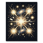 Golden Starburst Galaxy Cosmic Explosion Rug