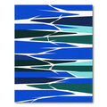 Modern Blue Green Abstract Break Rug