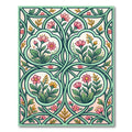 Vintage Pink Blossom Botanical Lattice Rug