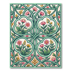 Vintage Pink Blossom Botanical Lattice Rug