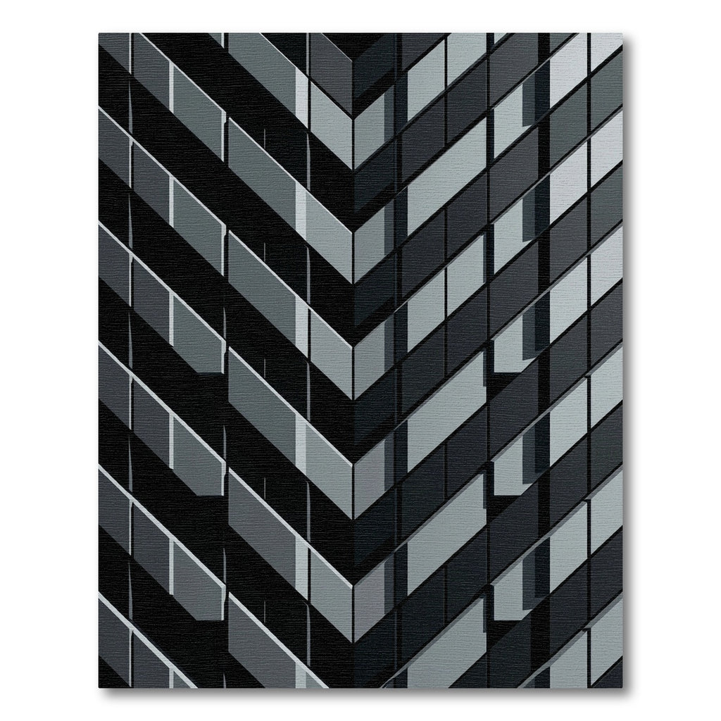 Modern Monochrome Chevron Geometric Art Rug