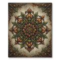 Elegant Earthy Toned Baroque Foliage Medallion Rug