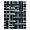 Monochromatic Geometric Architectural Grid Rug