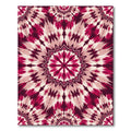 Crimson Rose Tie-Dye Mandala Rug
