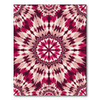 Crimson Rose Tie-Dye Mandala Rug