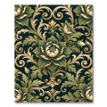 Golden Damask Floral Sage Botanical Rug