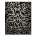 Golden Circular Maze Labyrinth Rug