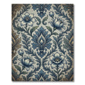 Classic Blue Floral Damask Rug