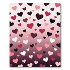 Pink and Burgundy Heart Gradient Rug