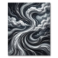 Monochromatic Swirling Cloud Branch Rug