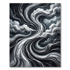 Monochromatic Swirling Cloud Branch Rug