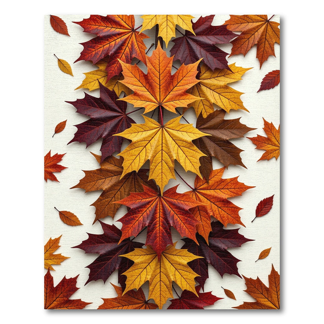 Vibrant Autumn Maple Leaf Cascade Rug