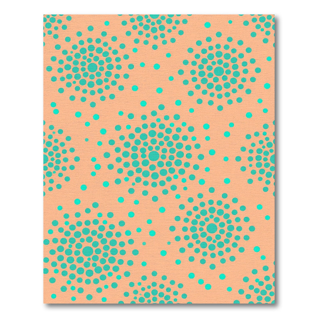 Peach Teal Polka Dot Scatter Rug