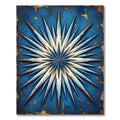 Azure Spiky Starburst Cobalt Weathered Rug