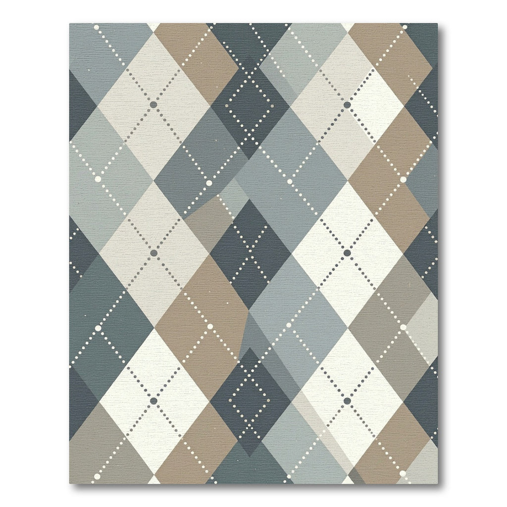 Sophisticated Blue Brown Argyle Geometric Rug