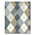 Sophisticated Blue Brown Argyle Geometric Rug