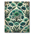 Emerald Teal Poppy Garden Tree Rug