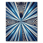 Bold Blue Zebra Burst Rug