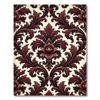 Deep Crimson Floral Acanthus Scroll Rug