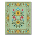 Golden Sunflower Floral Border Rug