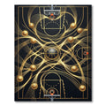 Abstract Golden Basketball Motion Court Rug
