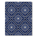 Midnight Blue Floral Mandala Trellis Rug