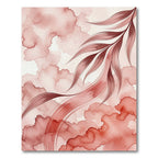 Ethereal Watercolor Blush Leaf Swirl Rug