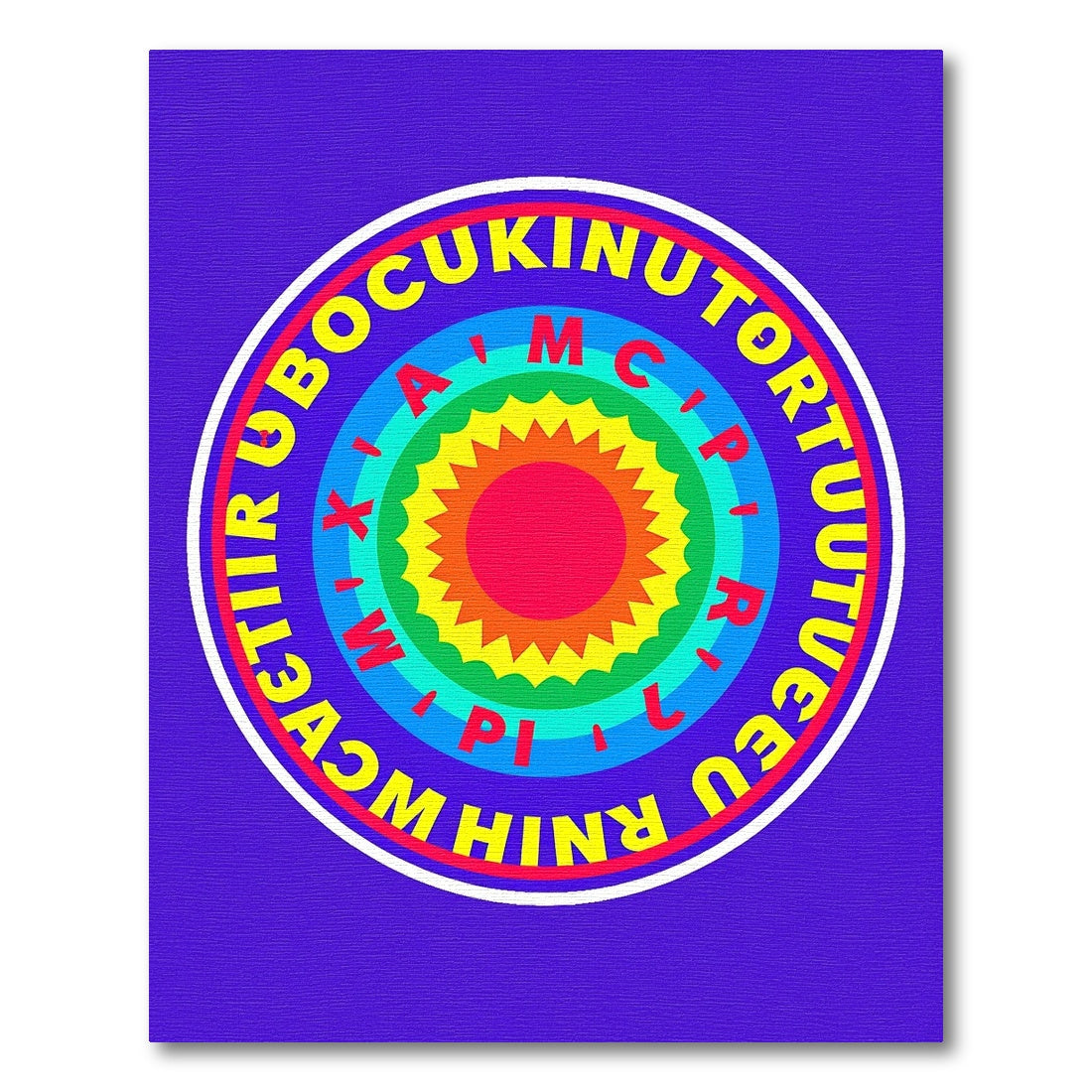 Radiant Rainbow Concentric Circles Rug